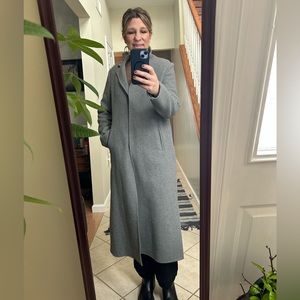 Zara mid-length grey wool coat: size M